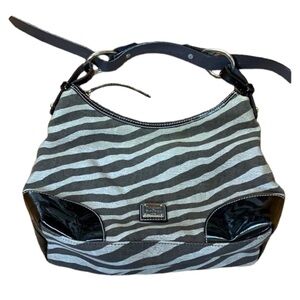 Vintage Dooney & Bourke Brown Zebra Stripe Purse Bag